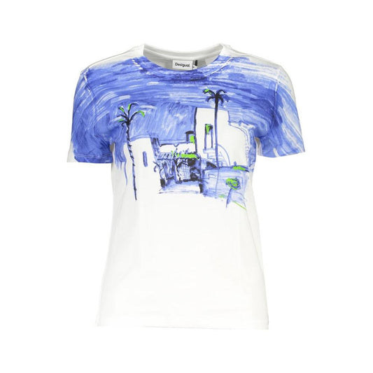 Desigual White Cotton Tops & T-Shirt Desigual