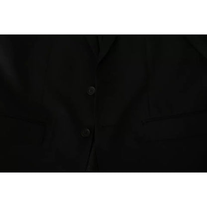 Dolce & Gabbana Black Wool Slim Fit Notch Jacket Blazer