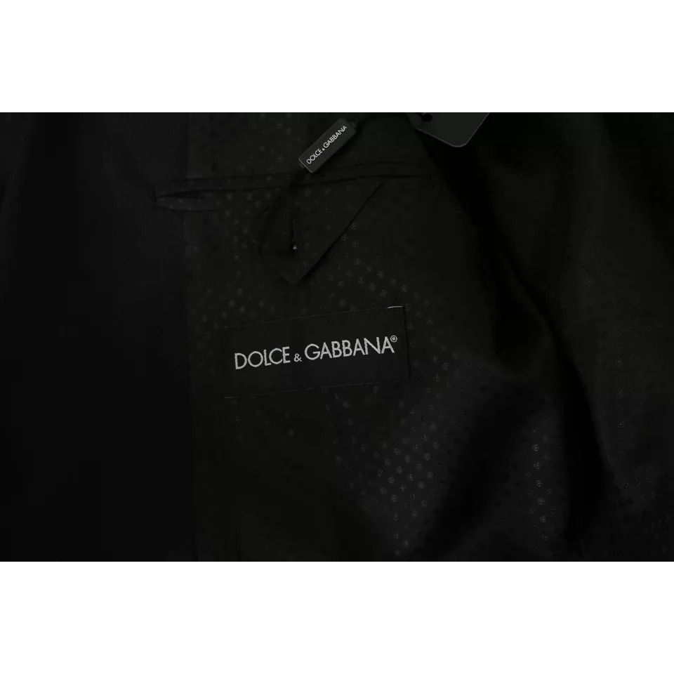 Dolce & Gabbana Black Wool Slim Fit Notch Jacket Blazer