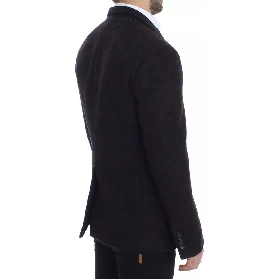 Dolce & Gabbana Bordeaux Alpaca Two Button Jacket Blazer Dolce & Gabbana