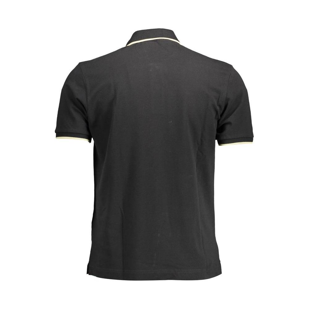 La Martina Black Cotton Men Polo Shirt La Martina