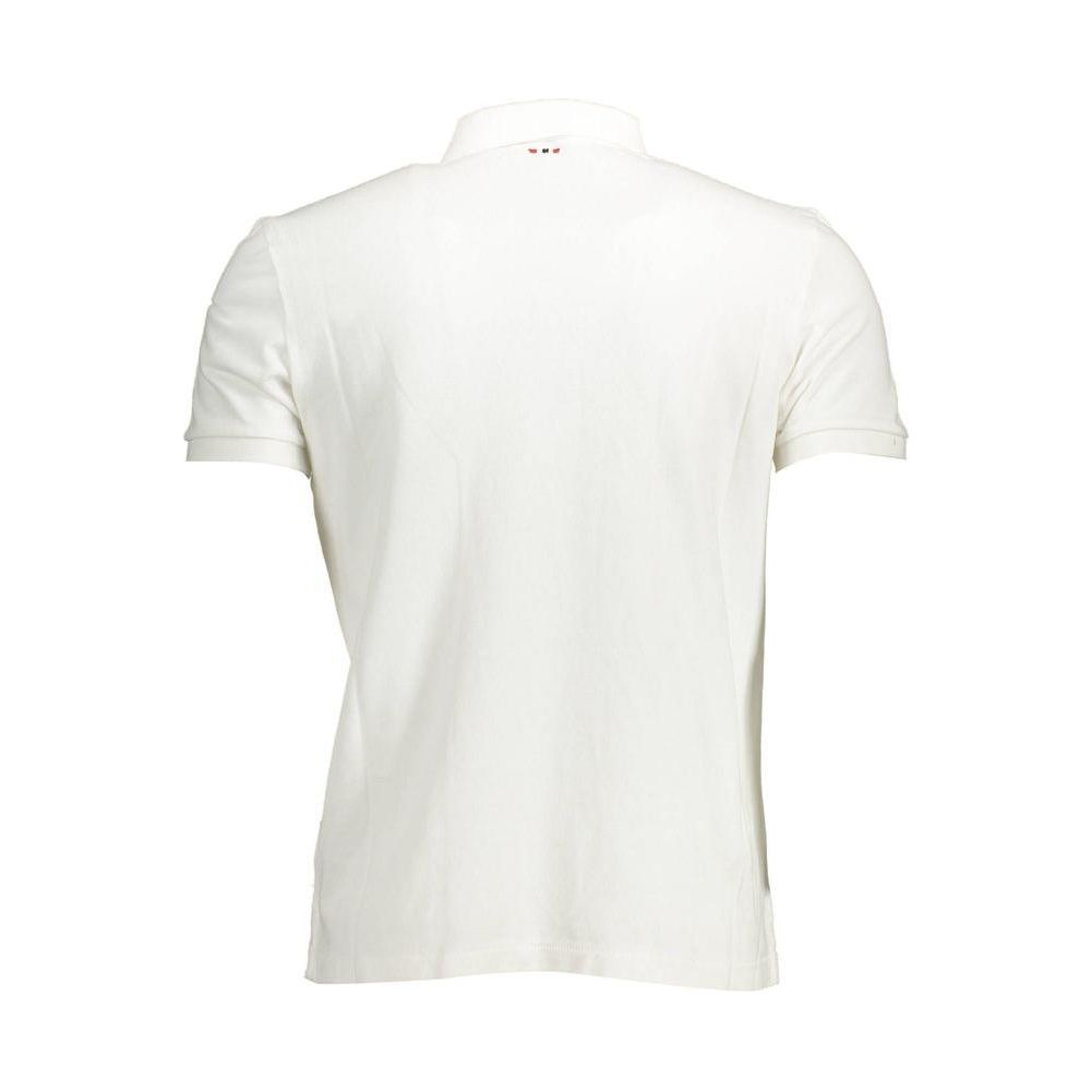 Napapijri White Cotton Men Polo Shirt Napapijri