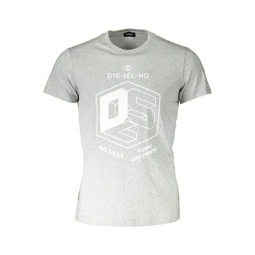 Chic Gray Diesel Short Sleeve Round Neck Tee