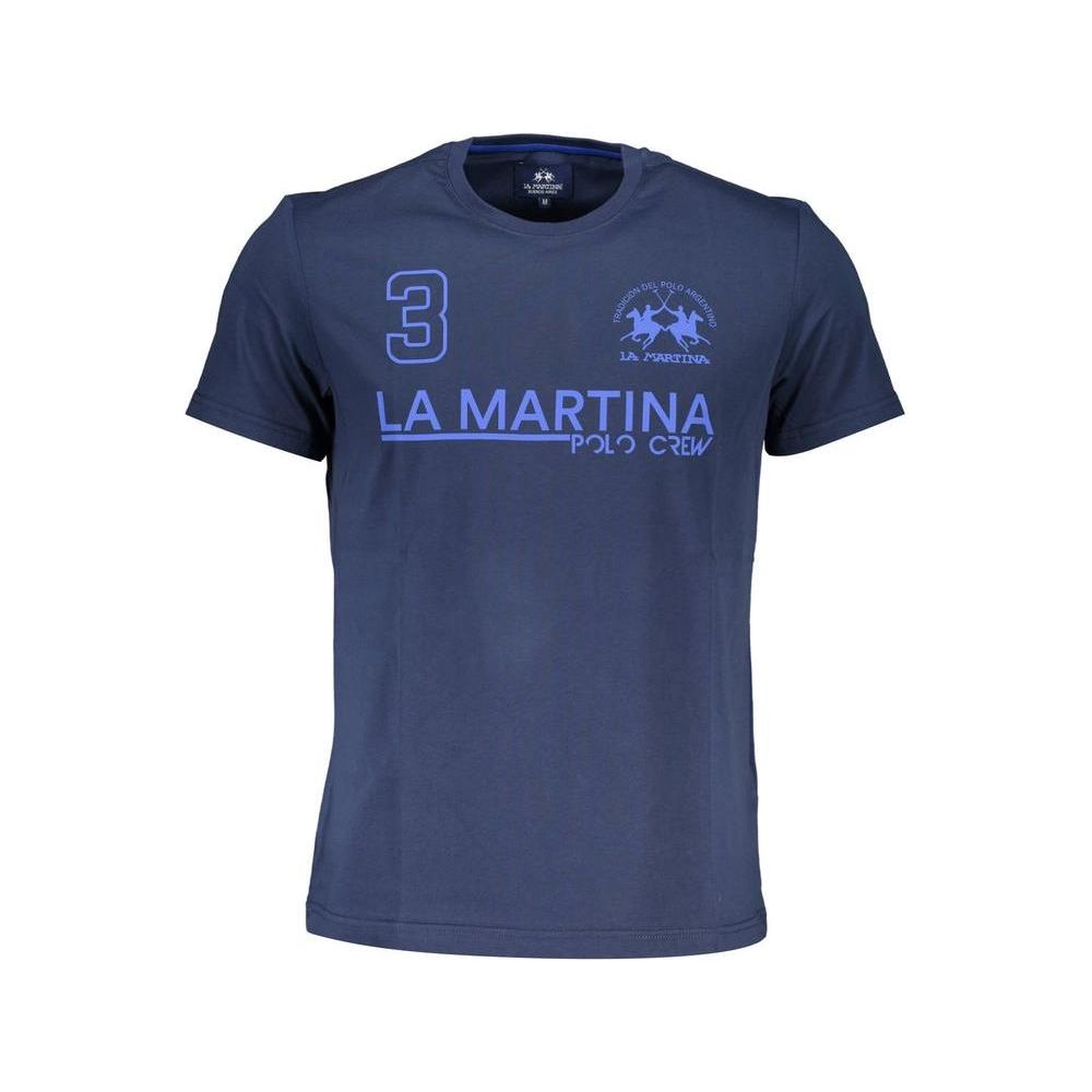 La Martina Blue Cotton Men T-Shirt La Martina