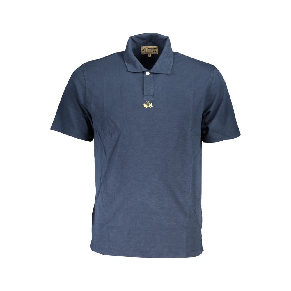 La Martina Classic Short-Sleeved Blue Polo La Martina