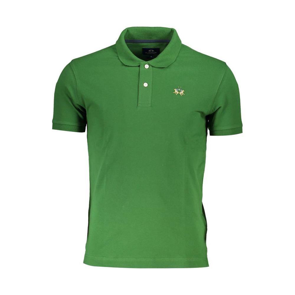 La Martina Sleek Green Slim Fit Polo with Contrast Detail La Martina