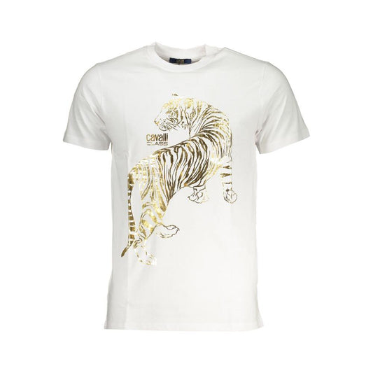 Cavalli Class White Cotton T-Shirt Cavalli Class