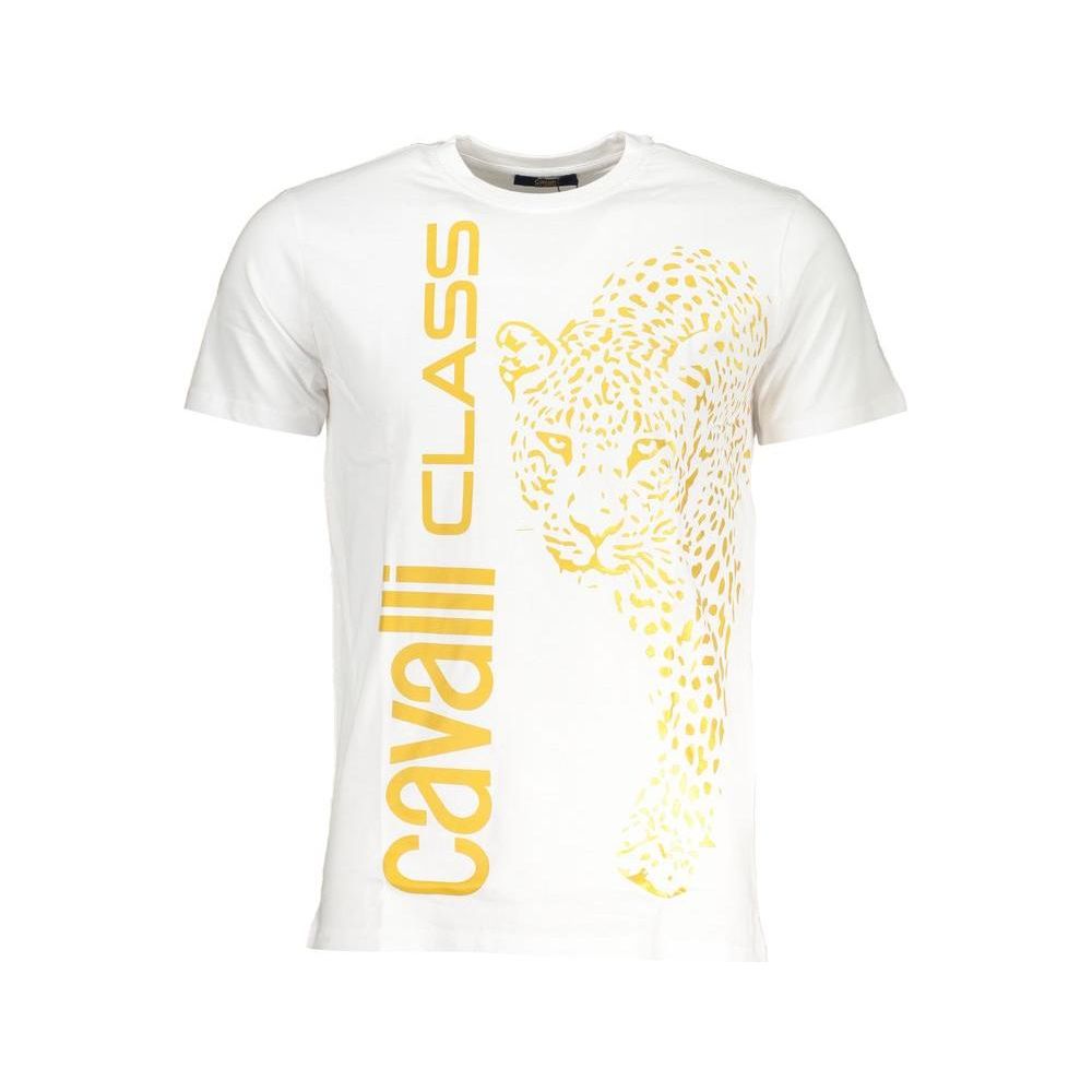 Cavalli Class White Cotton T-Shirt Cavalli Class