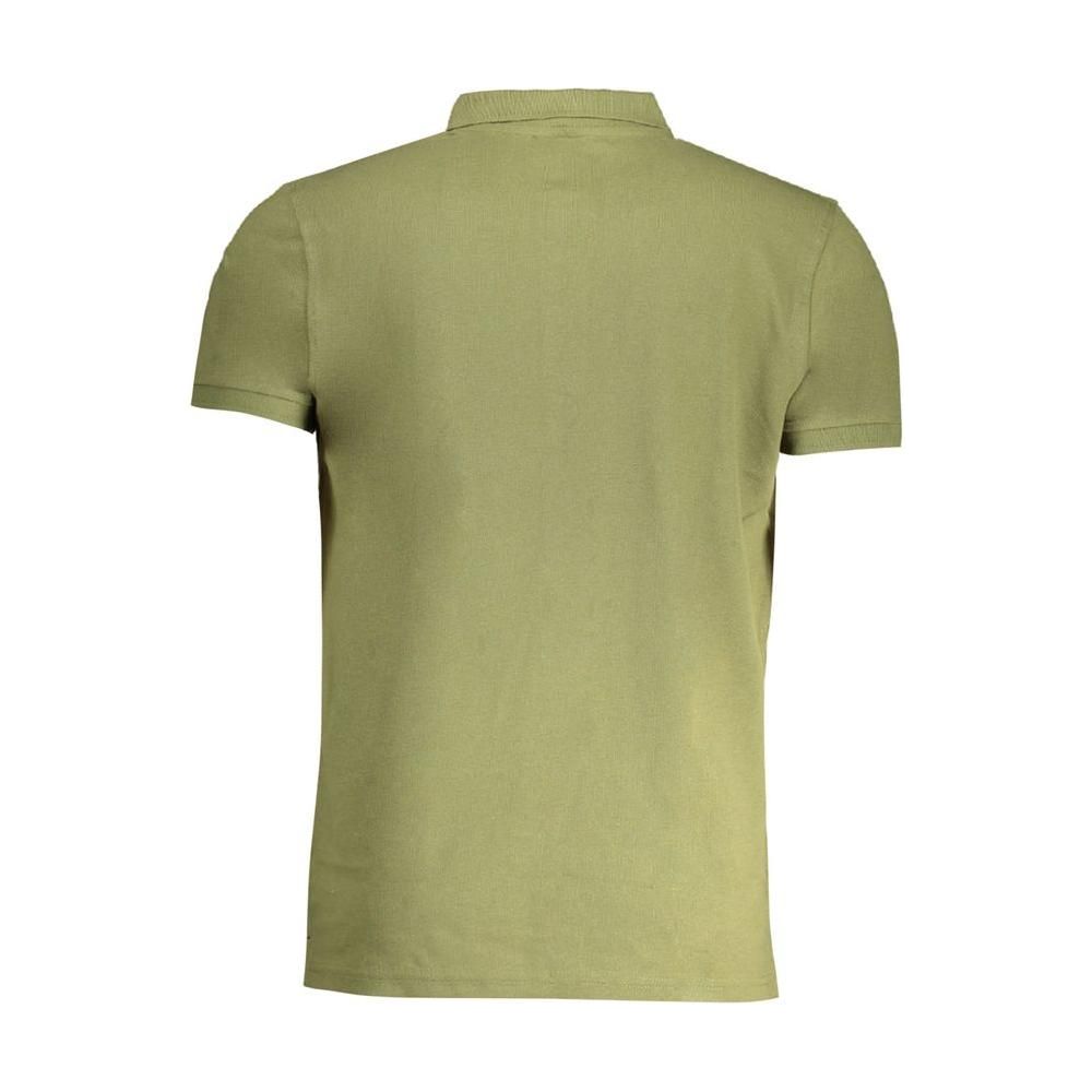 Cavalli Class Green Cotton Polo Shirt Cavalli Class