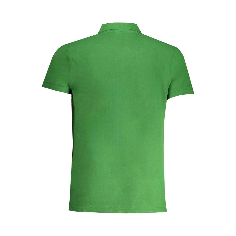 Cavalli Class Green Cotton Polo Shirt