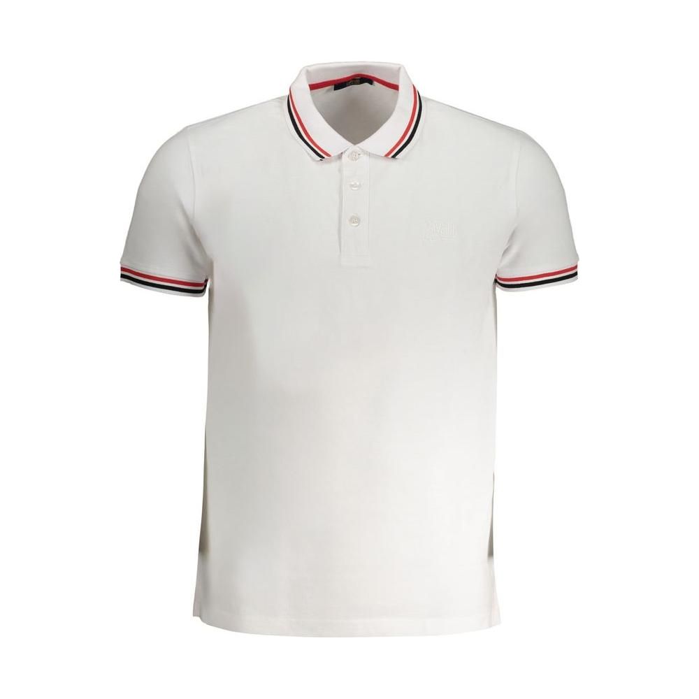 Cavalli Class White Cotton Polo Shirt Cavalli Class