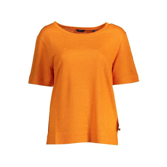 Elegant Linen Tee with Wide Neckline