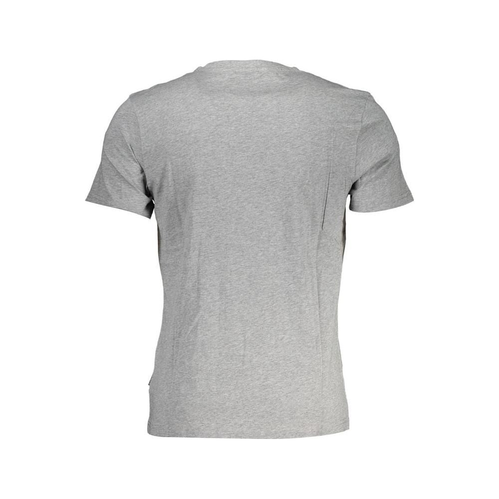 Napapijri Gray Cotton Men T-Shirt Napapijri