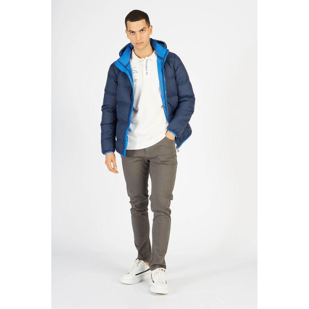 La Martina Blue Nylon Men Jacket La Martina