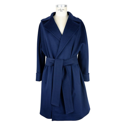 Made in Italy Elegant Wool Vergine Blue Women's Coat Made in Italy