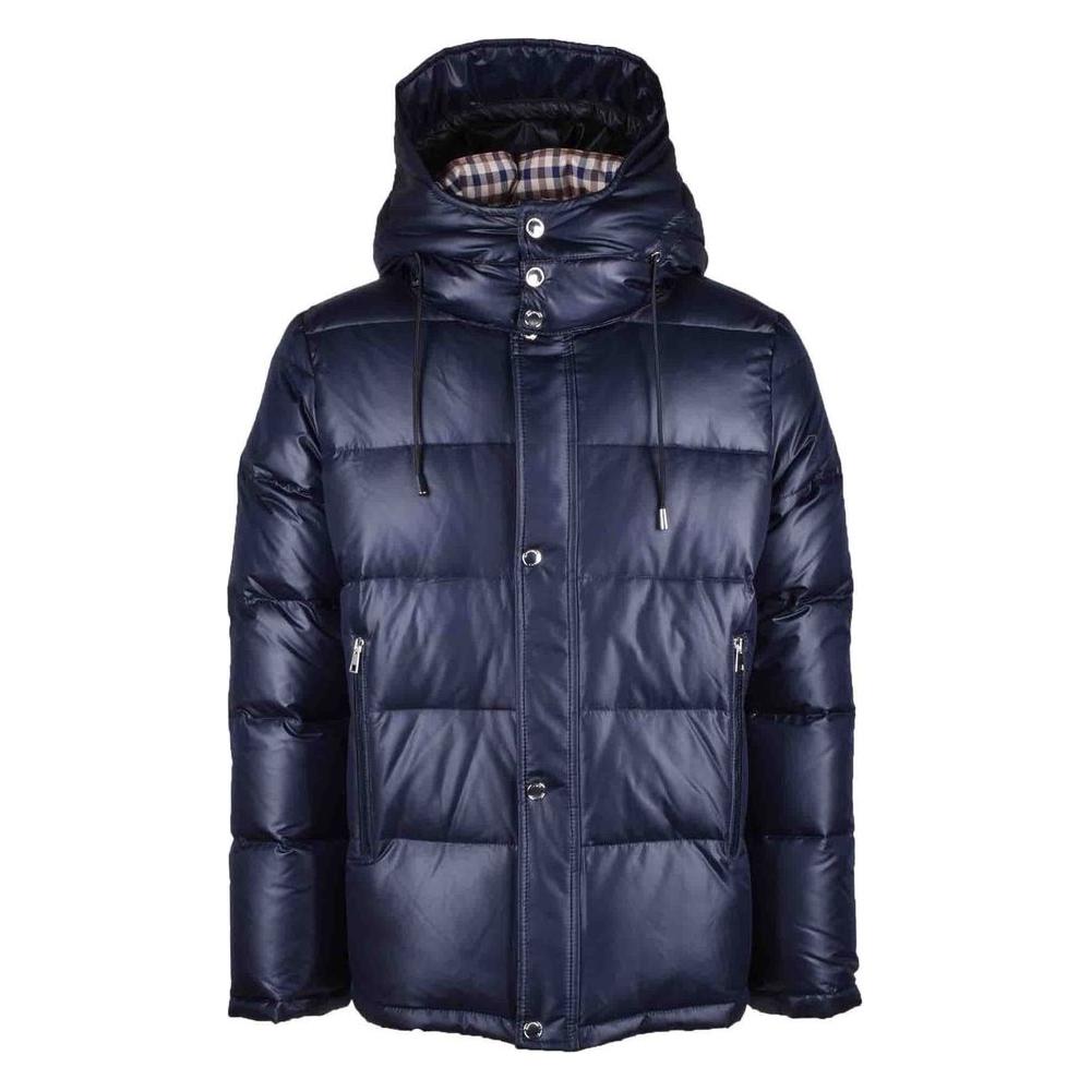 Aquascutum Blue Polyester Men Jacket Aquascutum