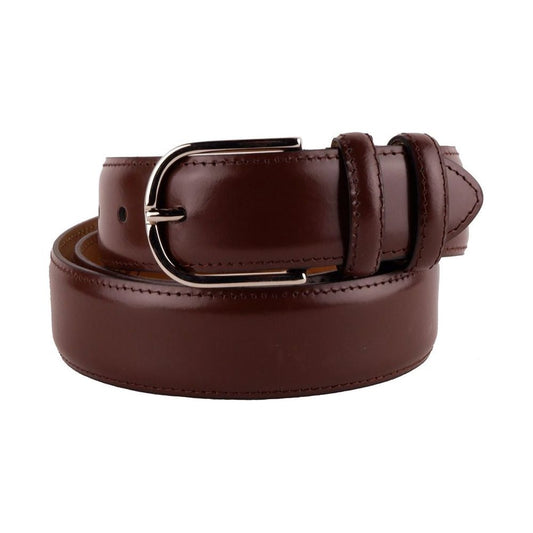 Made in Italy Elegant Smooth Brown Calfskin Belt Made in Italy