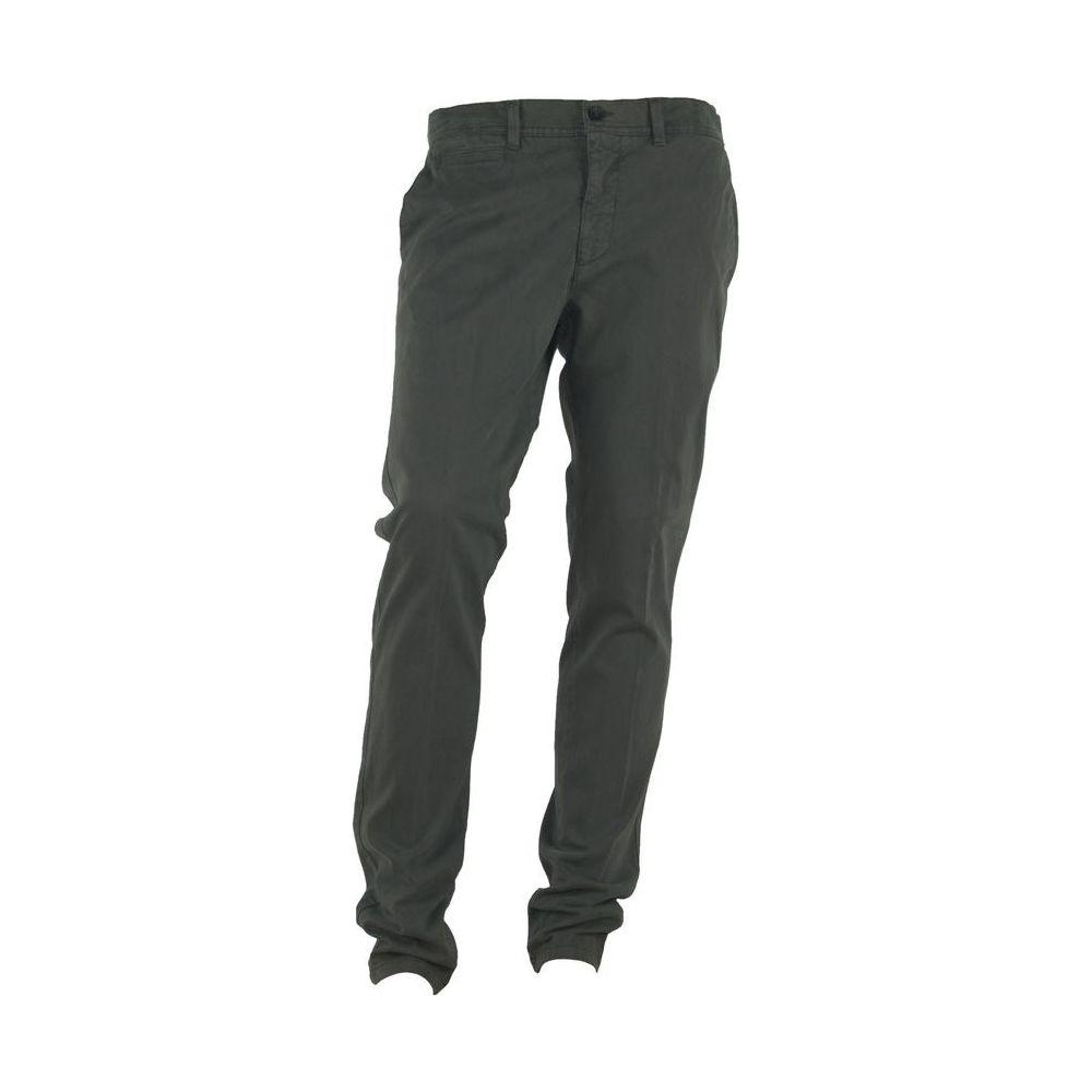 Made in Italy Elegant Gray Italian Cotton Trousers Made in Italy