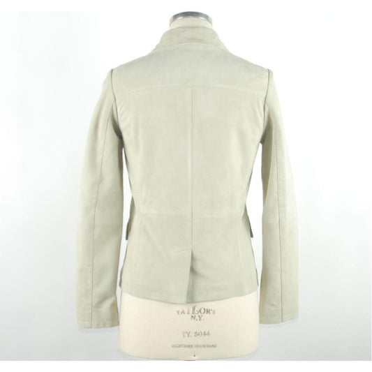 Chic White Leather Jacket by Emilio Romanelli Emilio Romanelli