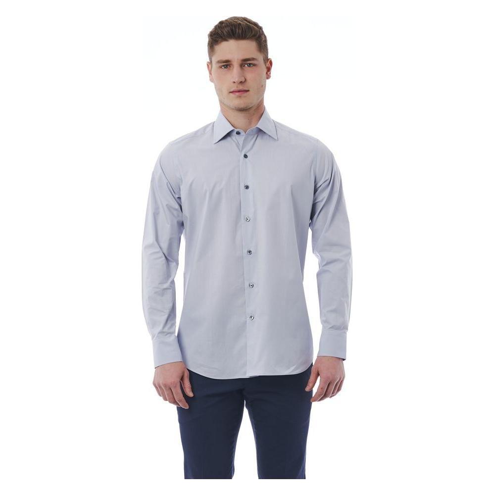 Bagutta Gray Cotton Men Shirt Bagutta