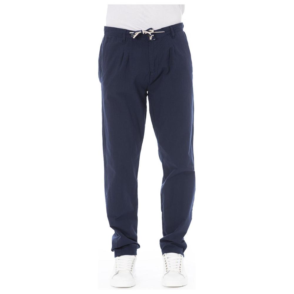 Baldinini Trend Blue Cotton Men Chino Pants Baldinini Trend