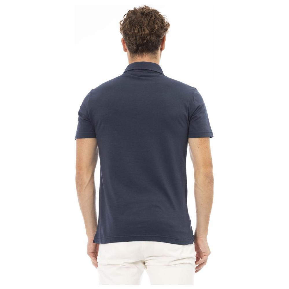 Baldinini Trend Blue Cotton Men Polo Baldinini Trend