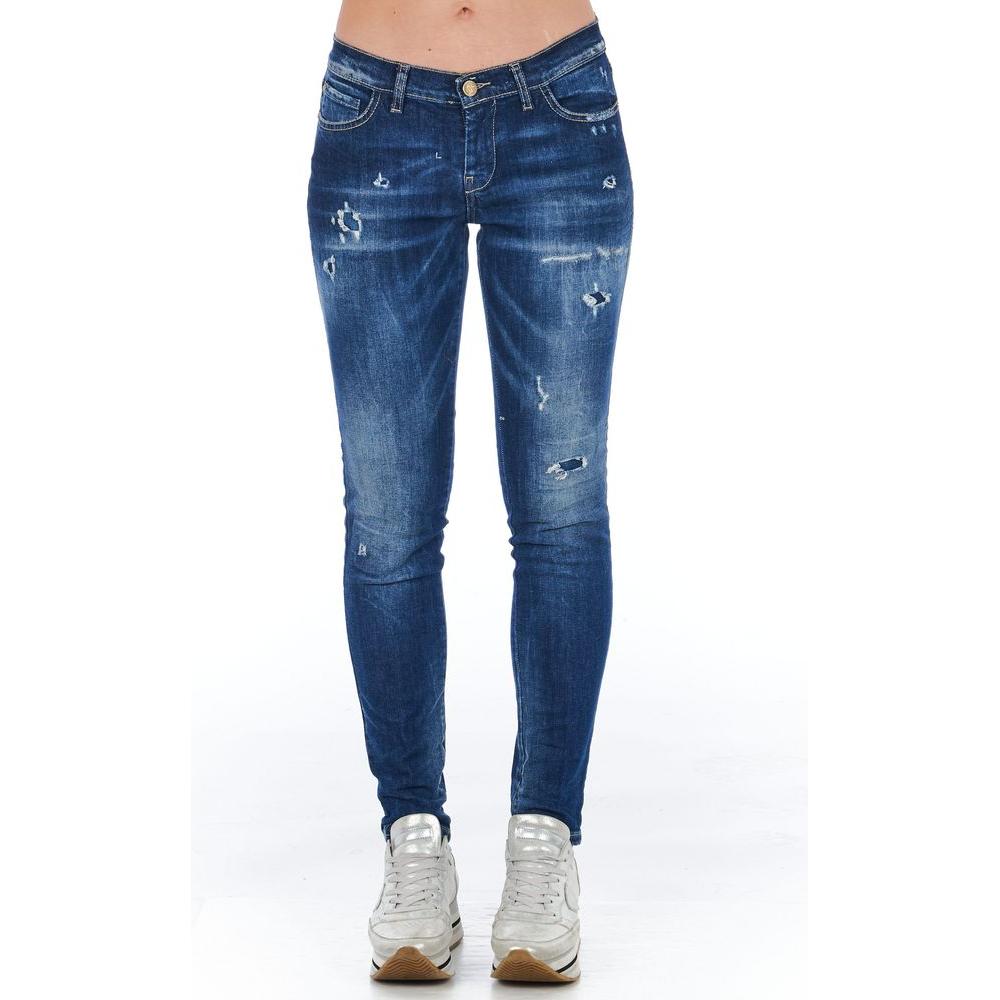 Frankie Morello Blue Cotton Women's Skinny Jean Frankie Morello