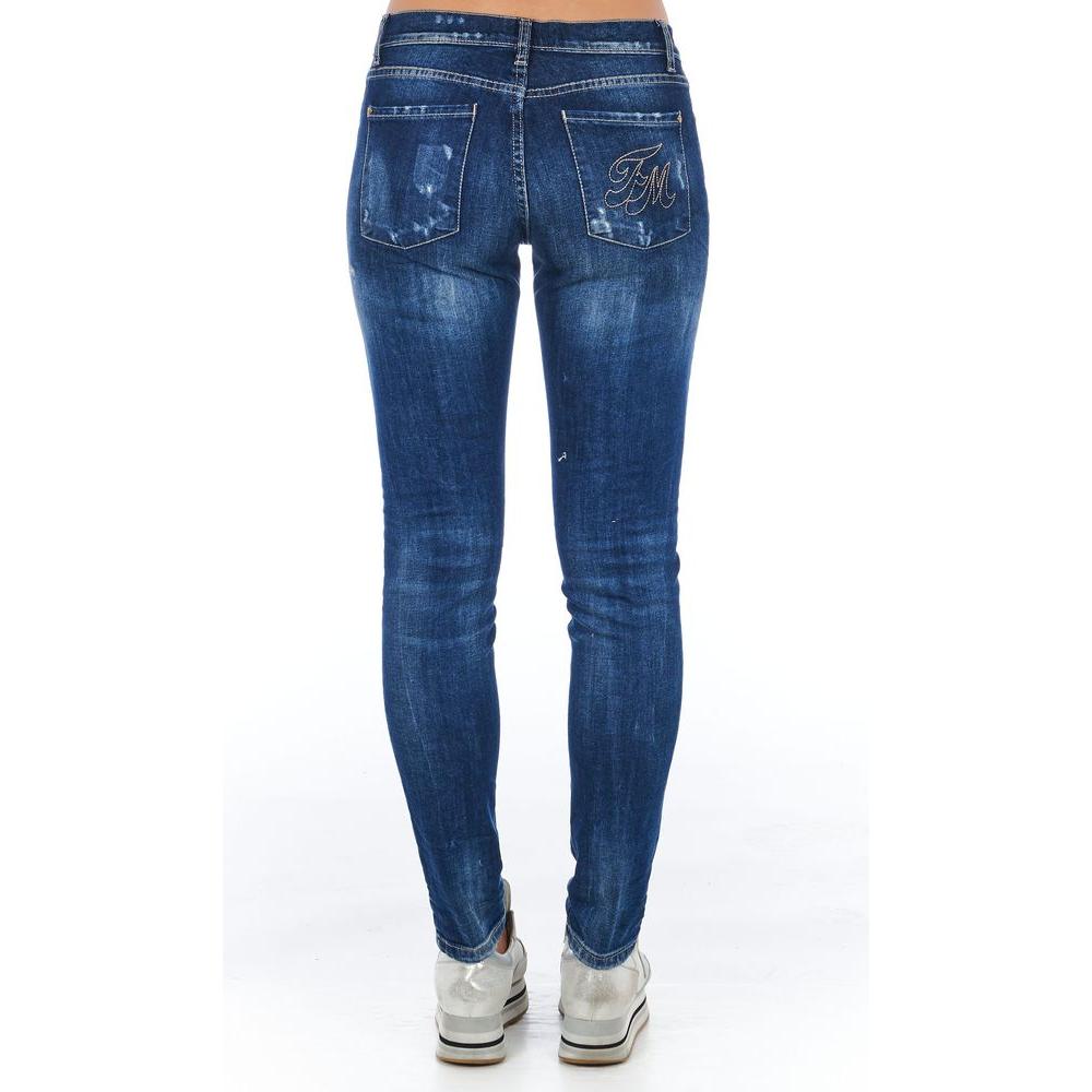 Frankie Morello Blue Cotton Women's Skinny Jean Frankie Morello