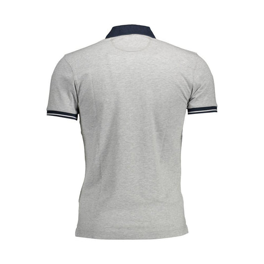 La Martina Gray Cotton Men Polo Shirt La Martina