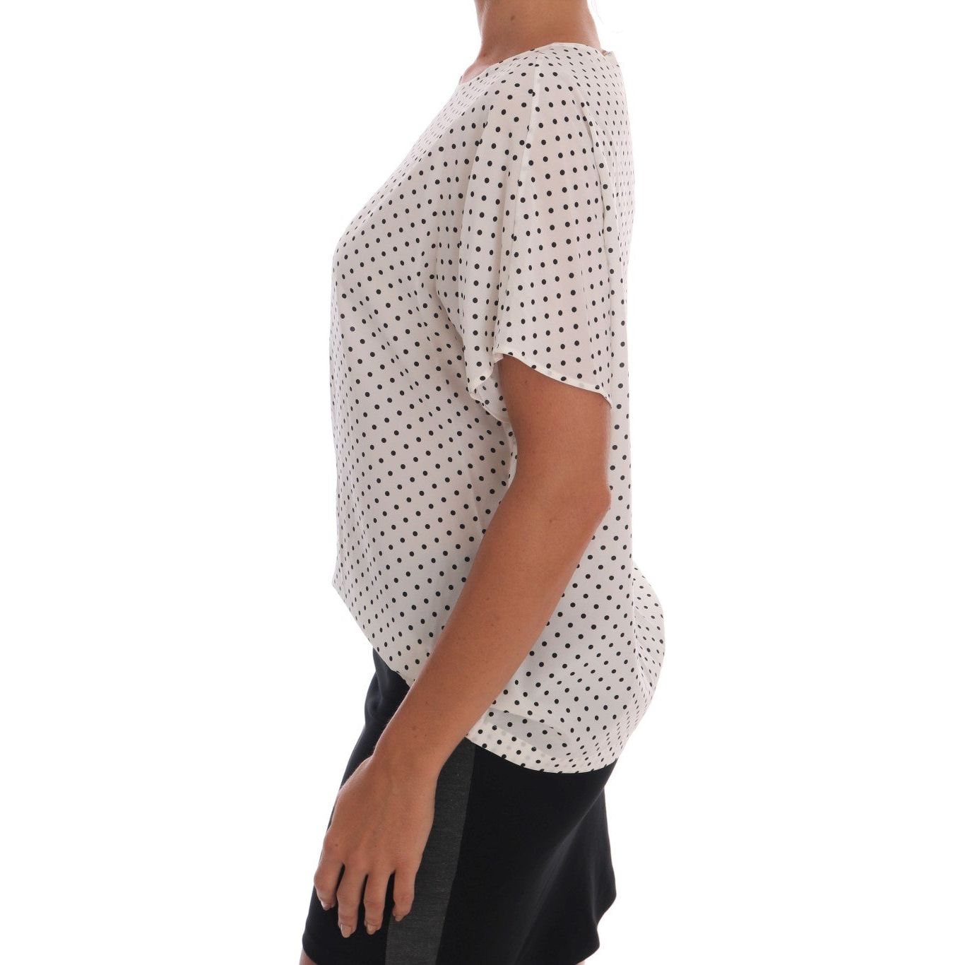 Dolce & Gabbana Chic Polka Dot Silk Blouse Dolce & Gabbana