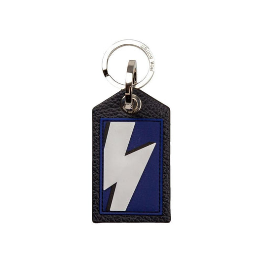 Neil Barrett Blue Leather Men Keychain Neil Barrett