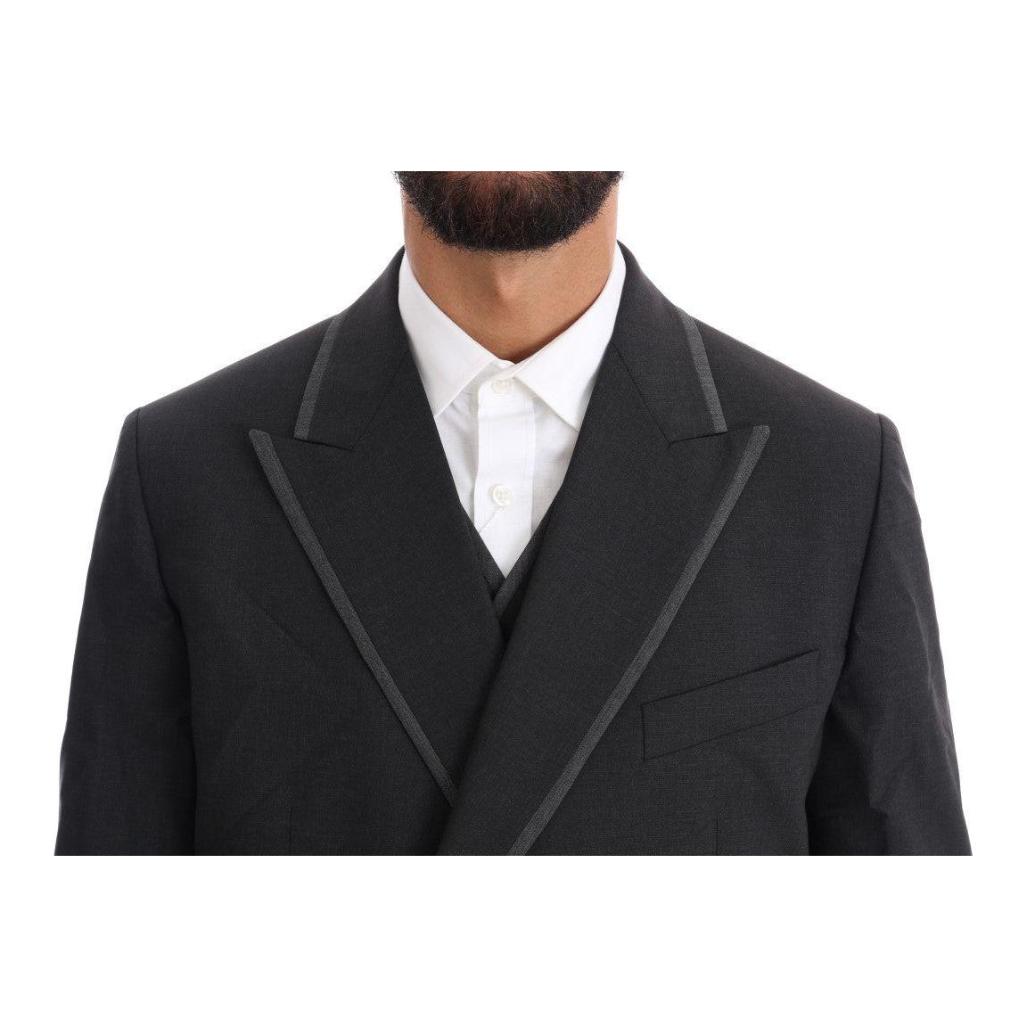 Dolce & Gabbana Elegant Gray Double Breasted Wool Suit Suit Dolce & Gabbana