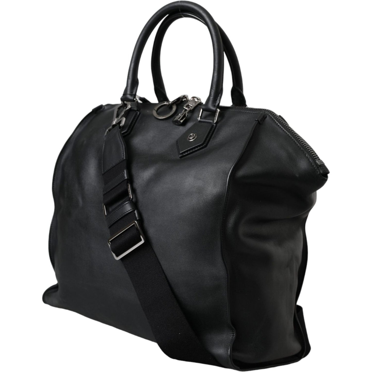 Dolce & Gabbana Black Washed Calfskin Biker Style Shopper Bag Dolce & Gabbana