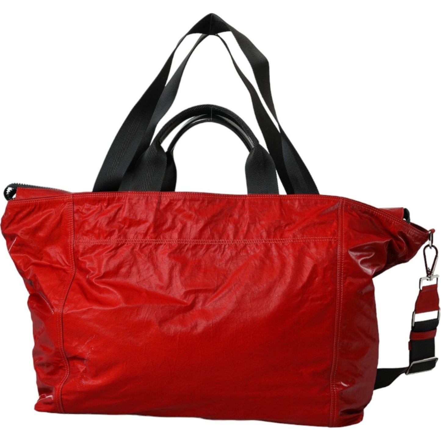 Dolce & Gabbana Red Nylon Calfskin Hand Shoulder Duffel Bag Dolce & Gabbana