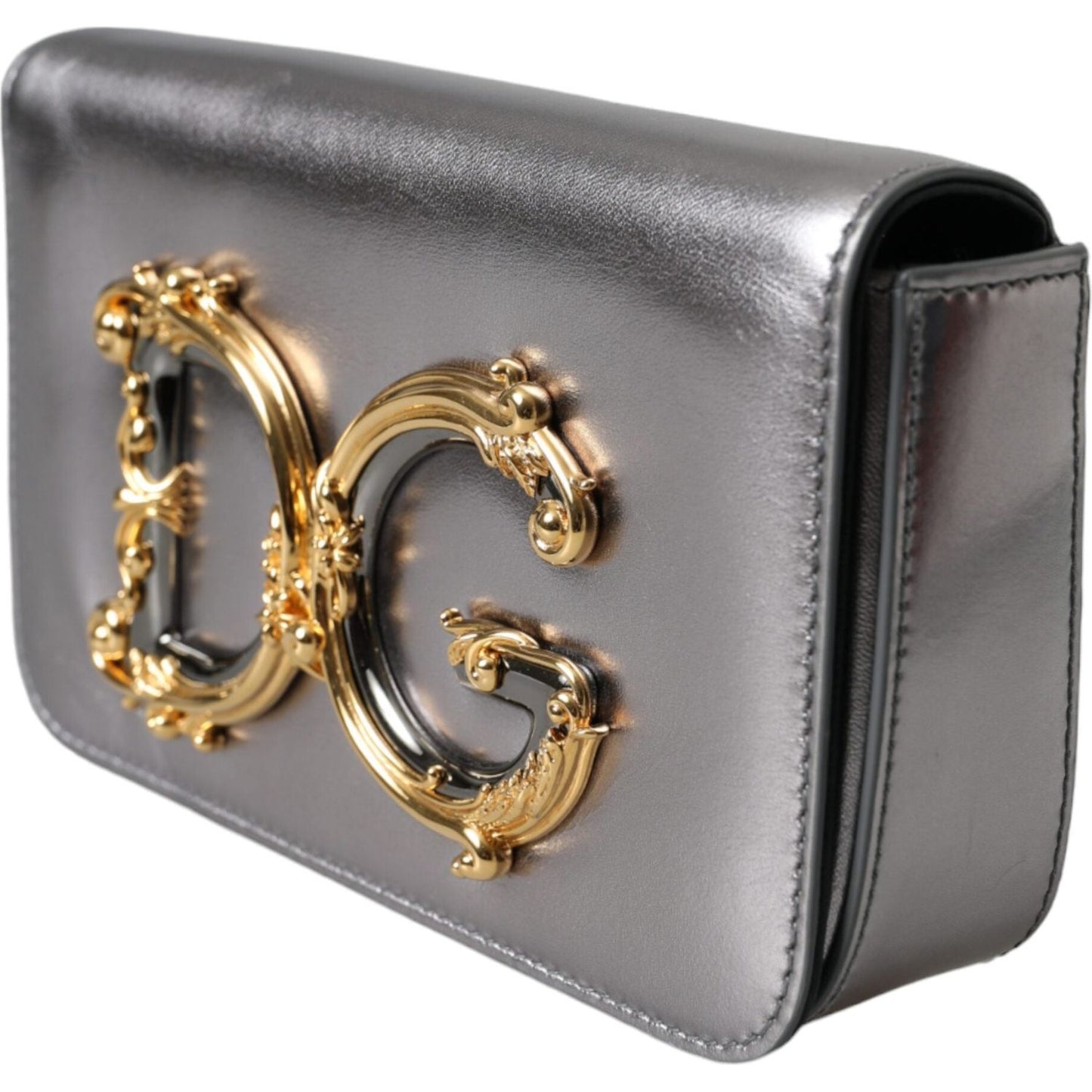 Dolce & Gabbana Metallic Silver Leather DG Girls Napa Shoulder Bag Dolce & Gabbana