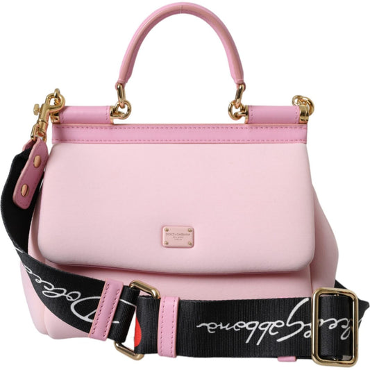 Dolce & Gabbana Pink SICILY Neoprene Top Handle Shoulder Satchel Bag Dolce & Gabbana