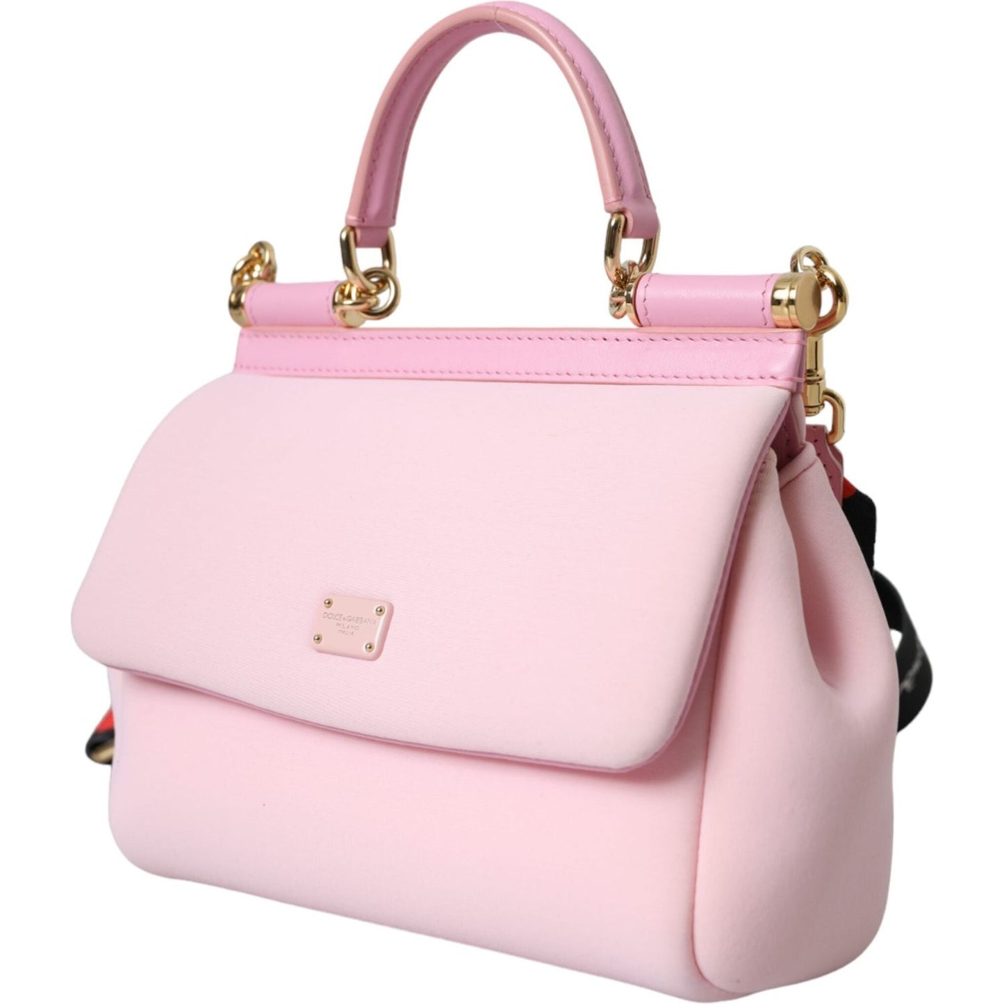 Dolce & Gabbana Pink SICILY Neoprene Top Handle Shoulder Satchel Bag Dolce & Gabbana