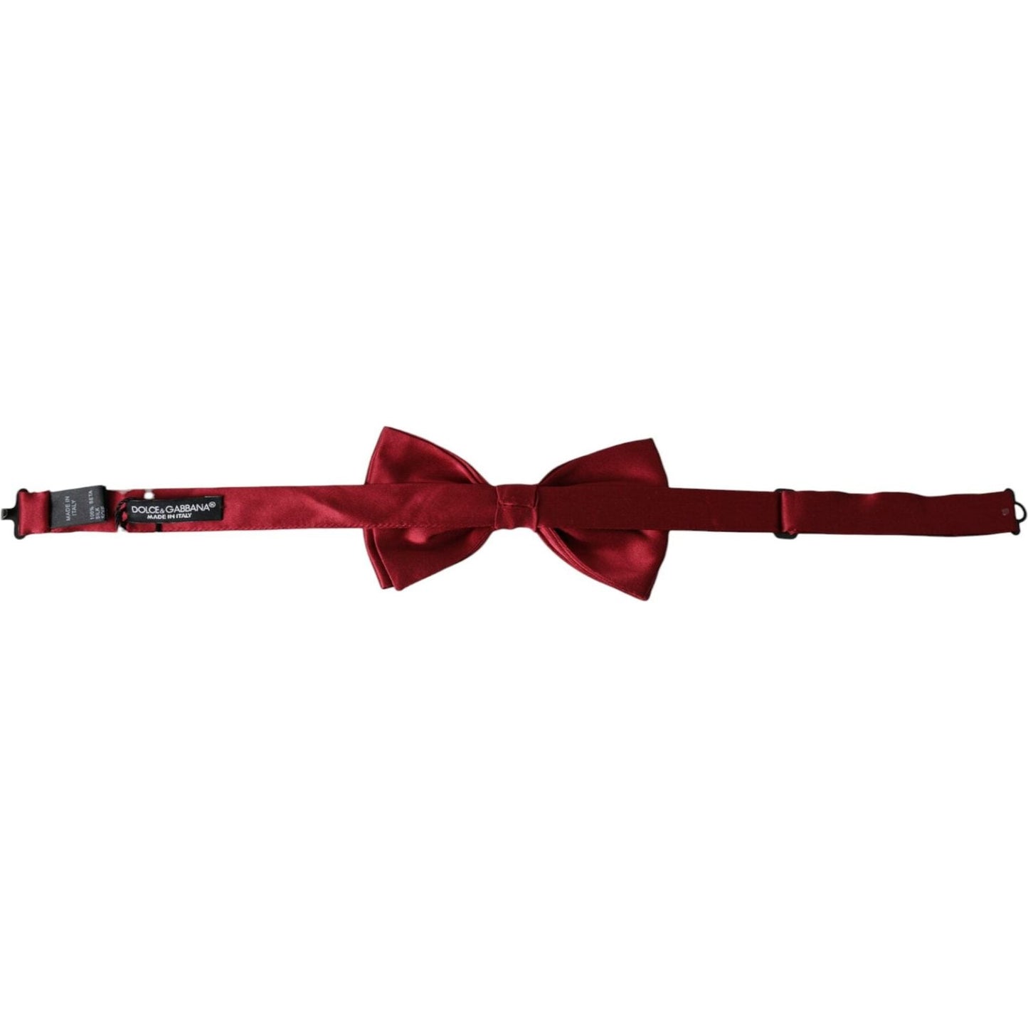 Dolce & Gabbana Red Satin Silk Adjustable Neck Men Bow Tie Dolce & Gabbana