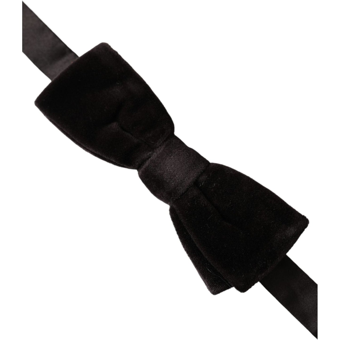 Dolce & Gabbana Black Velvet Cotton Adjustable Neck Men Bow Tie Dolce & Gabbana