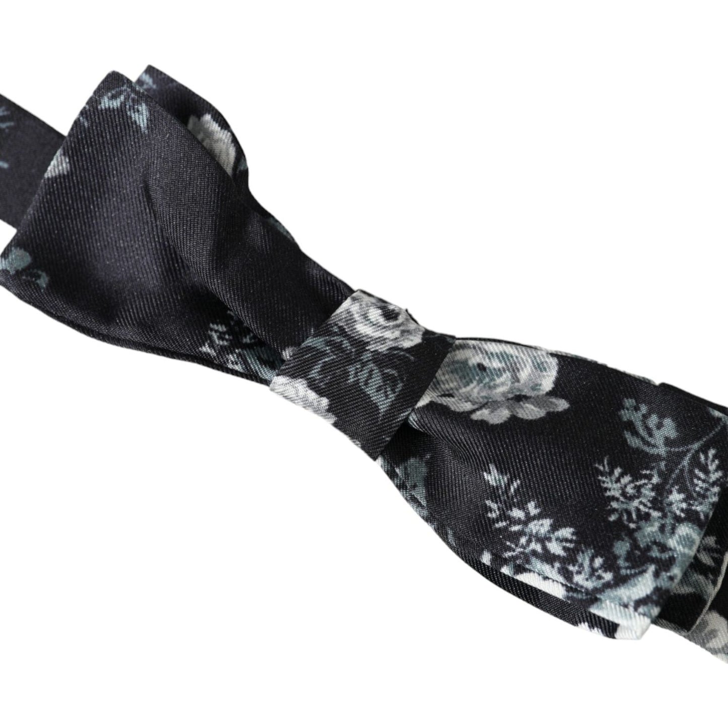 Dolce & Gabbana Black Floral Fantasy Adjustable Neck Men Bow Tie Dolce & Gabbana