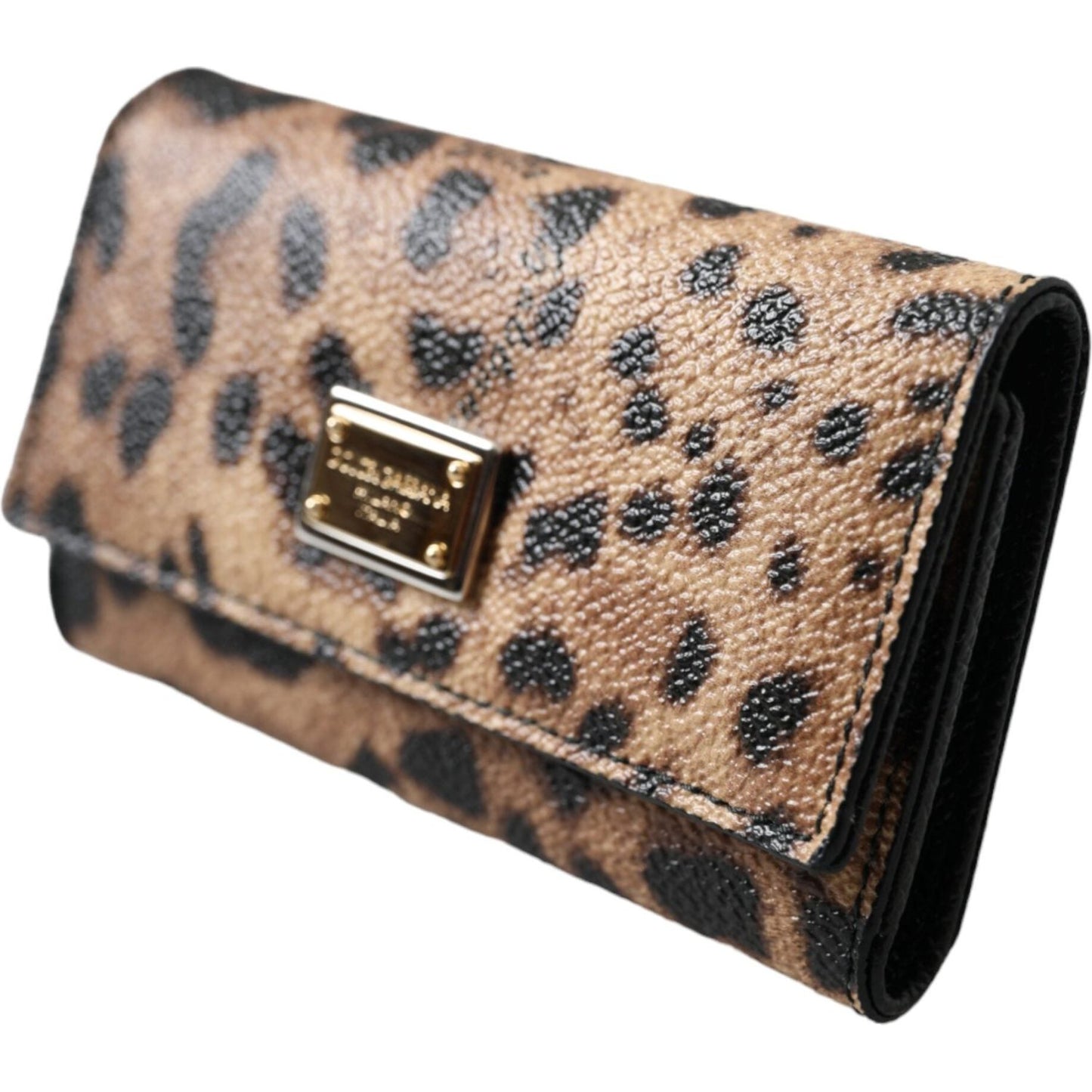 Dolce & Gabbana Brown Leopard PVC Pouch Key Holder Case Keyring Dolce & Gabbana