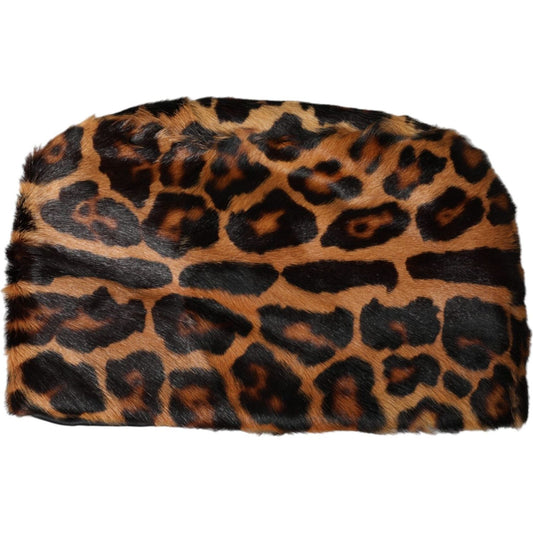 Brown Leopard Fur Women Bucket Hat