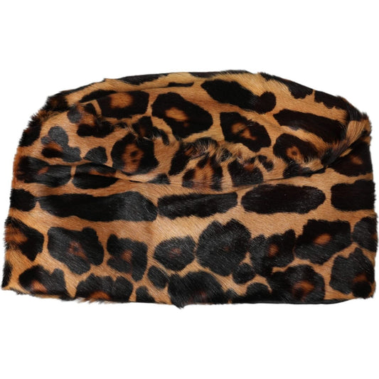 Brown Leopard Fur Women Bucket Hat