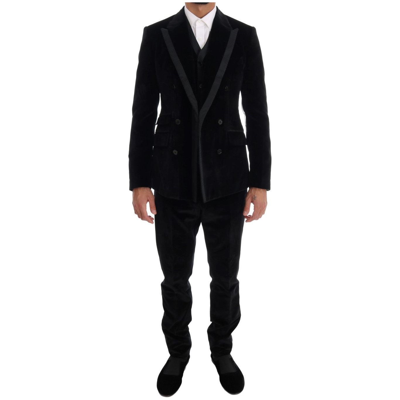 Dolce & Gabbana Elegant Black Slim Fit Three-Piece Suit Suit Dolce & Gabbana