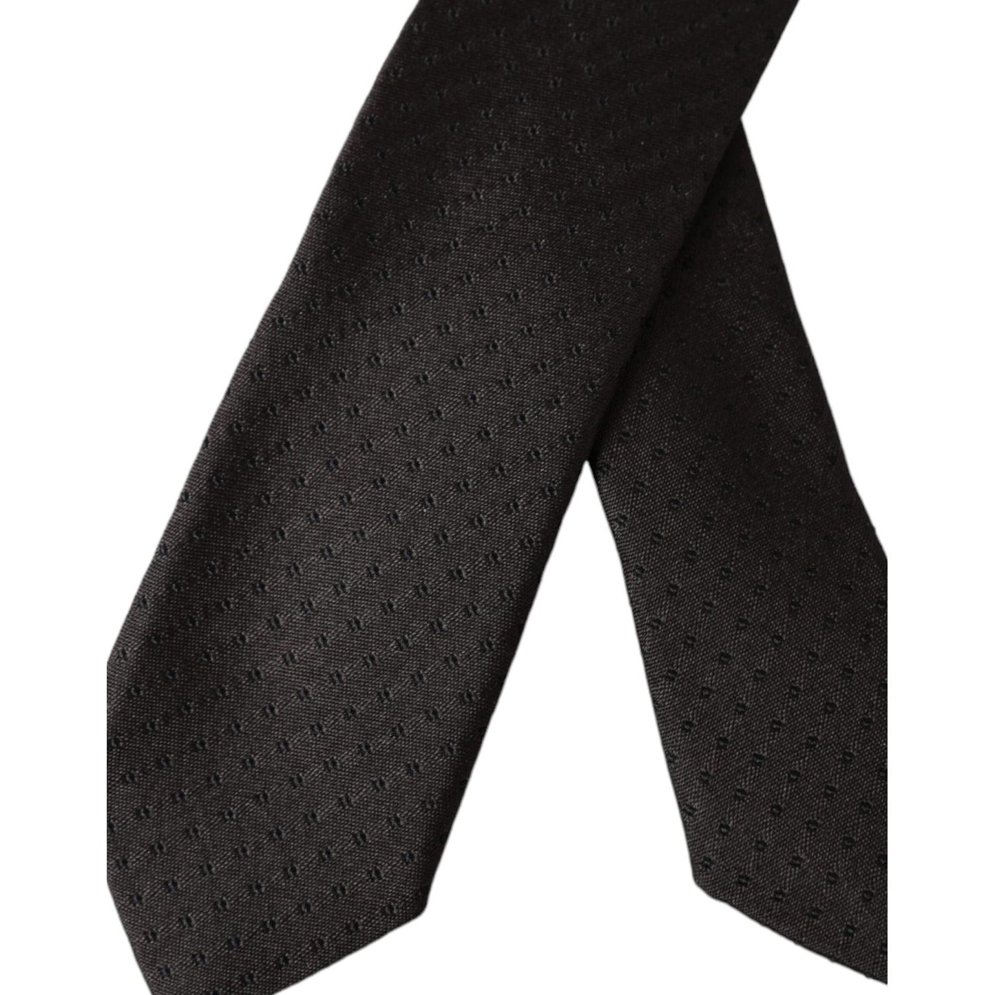 Dolce & Gabbana Black Patterned Silk Adjustable Men Tie Dolce & Gabbana