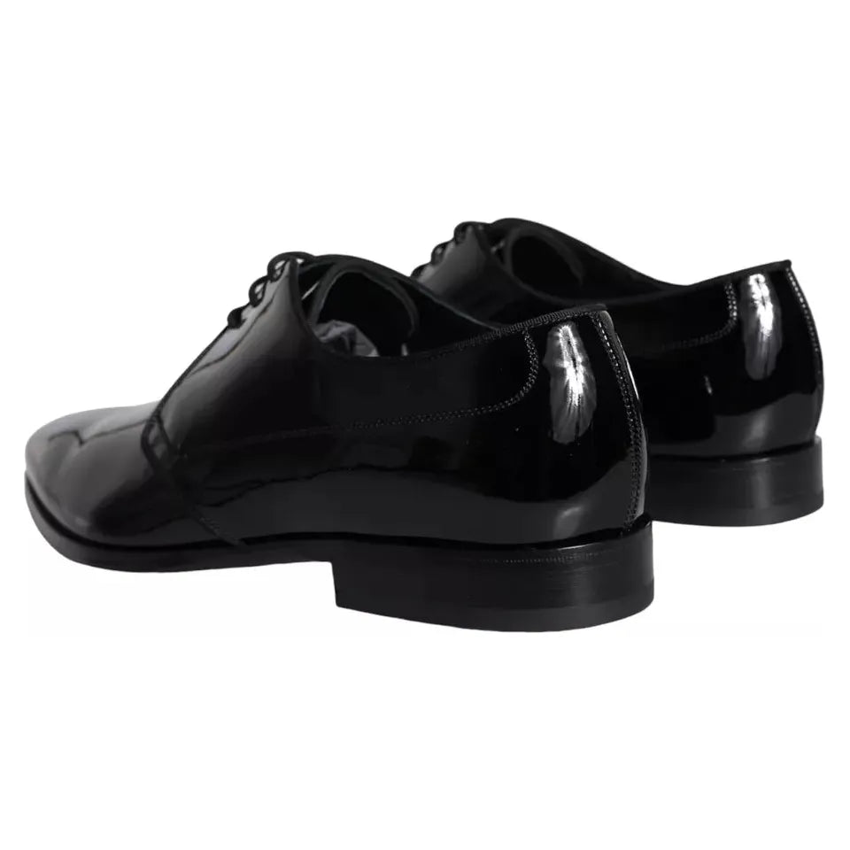 Dolce & Gabbana Black Calfskin Leather Derby Men Dress Shoes Dolce & Gabbana