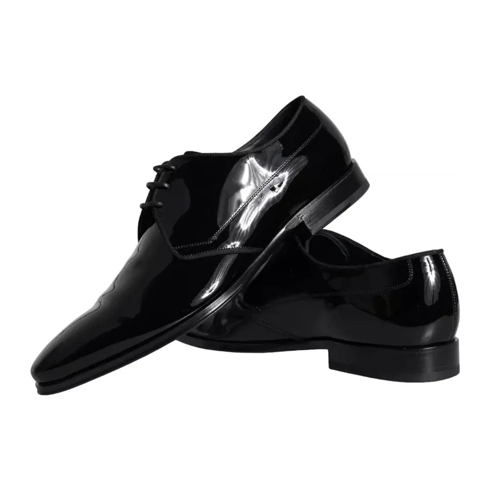 Dolce & Gabbana Black Calfskin Leather Derby Men Dress Shoes Dolce & Gabbana