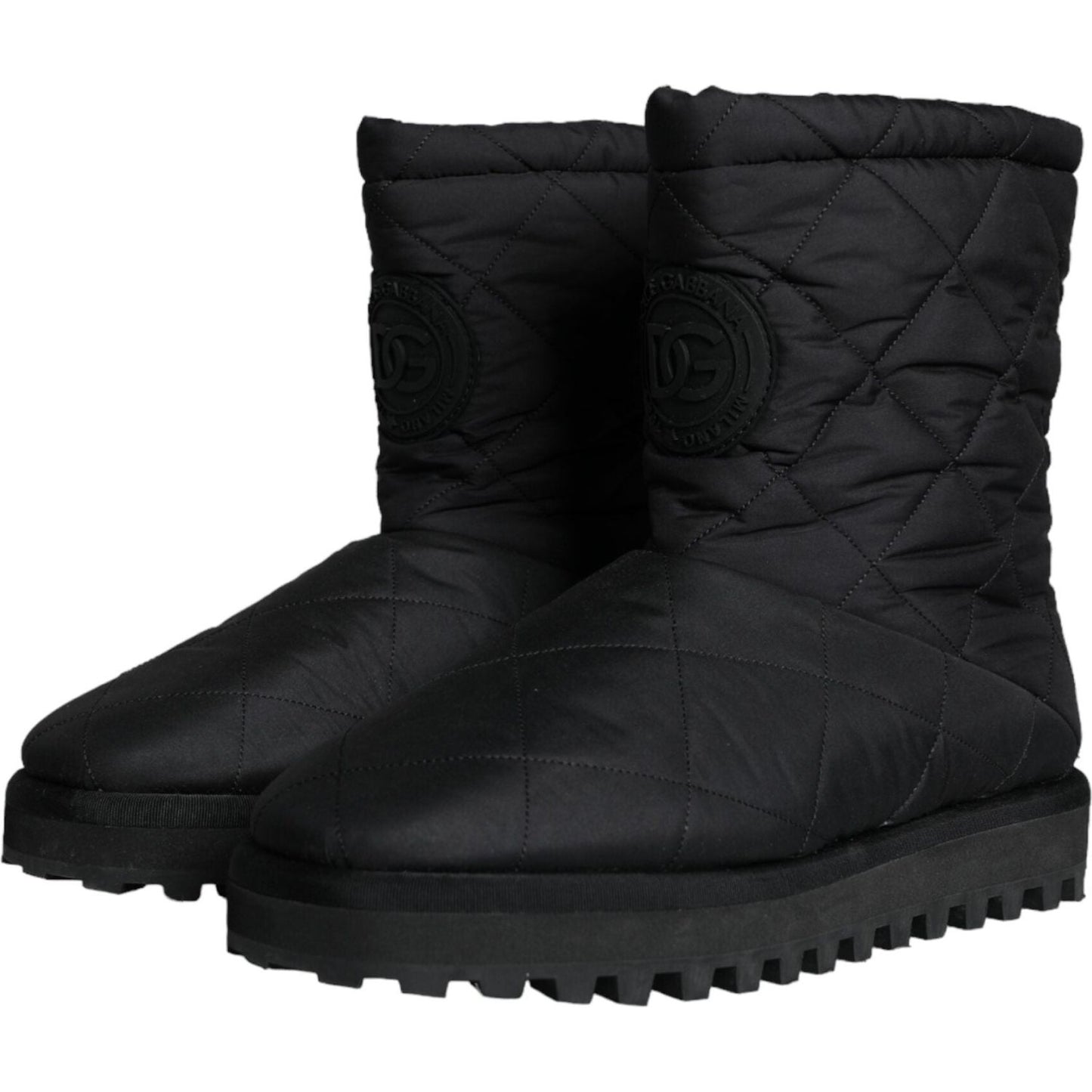 Dolce & Gabbana Black Nylon Padded Mid Calf Men Boots Shoes Dolce & Gabbana