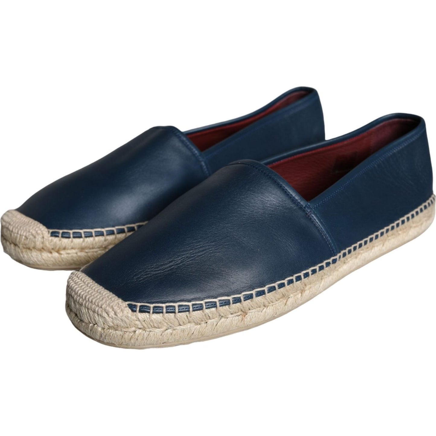 Dolce & Gabbana Blue Leather Leather Espadrille Flats Shoes Dolce & Gabbana