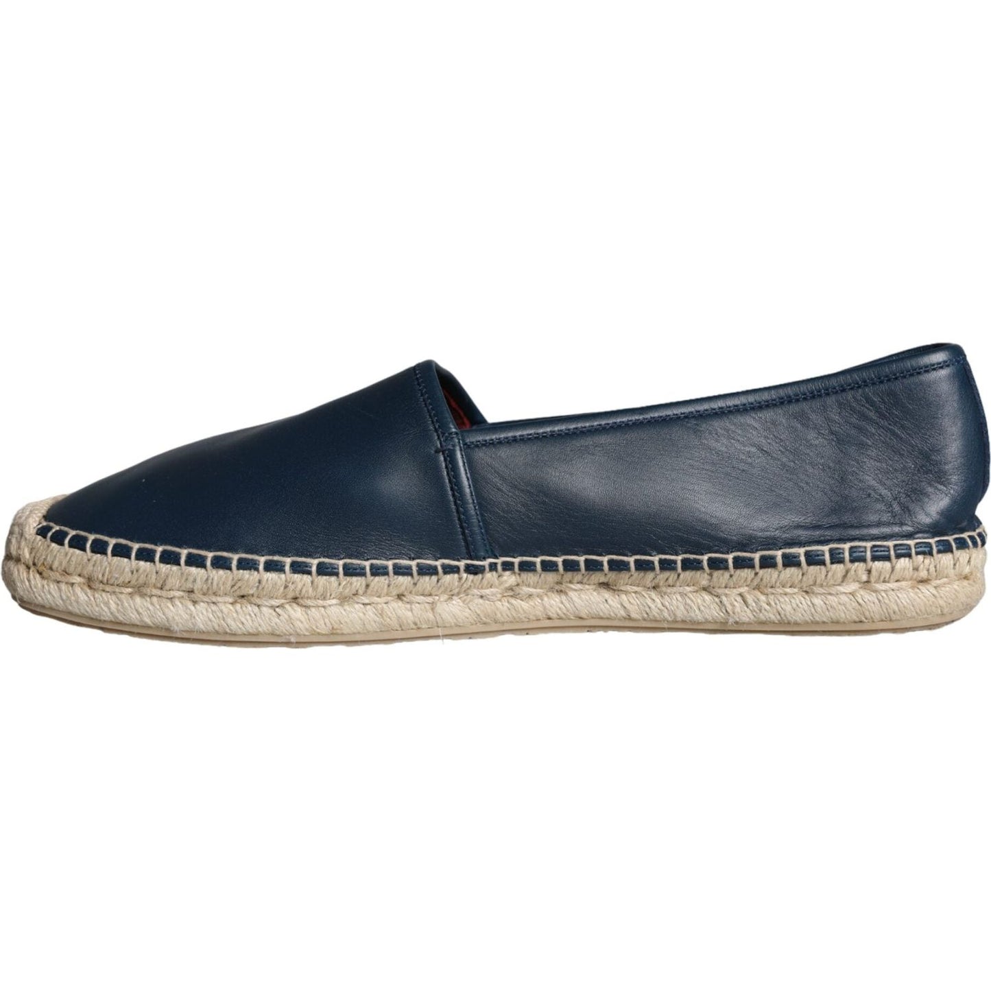 Dolce & Gabbana Blue Leather Leather Espadrille Flats Shoes Dolce & Gabbana